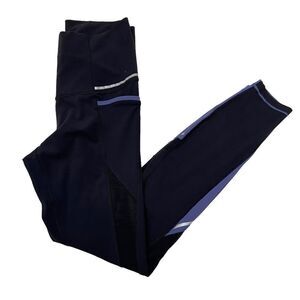 Ladies Maia Active Black Mesh‎ Cut Out Athletic Leggings Size Small